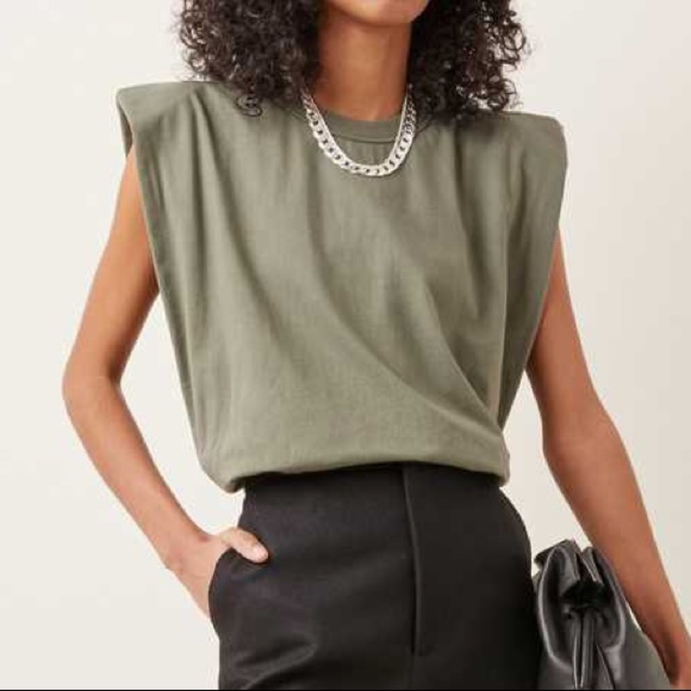 Frankie Shop Padded Shoulder Muscle T-Shirt